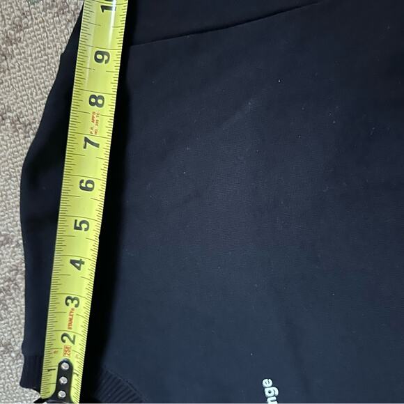 Zara black long sleeve sweatshirt w shirt back and high low hem, white text ~ S - Picture 8 of 11